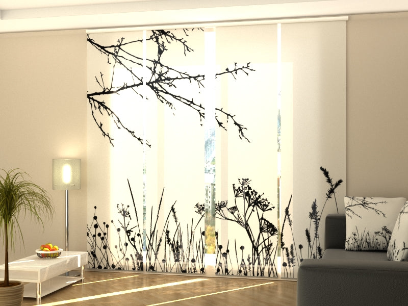 Set di 4 Tende a Pannello Ombra di Erba e Albero acquistare Set di 4 Tende a Pannello Ombra di Erba e Albero — Foto