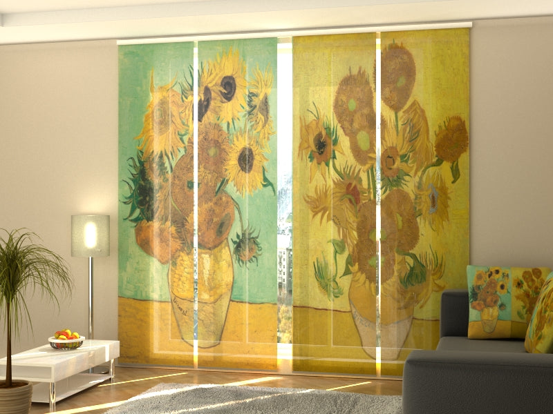 Set di 4 Tende a Pannello I Girasoli Vincent Van Gogh acquistare Set di 4 Tende a Pannello I Girasoli Vincent Van Gogh — Foto