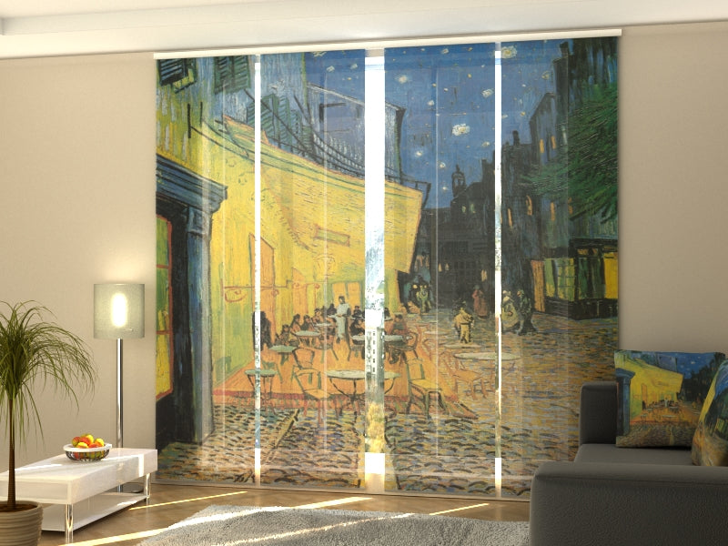 Set di 4 Tende a Pannello Terrazza del Caffe la Sera Vincent Van Gogh acquistare Set di 4 Tende a Pannello Terrazza del Caffe la Sera Vincent Van Gogh — Foto