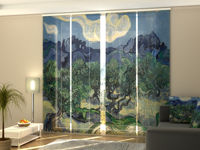 Set di 4 Tende a Pannello Ulivo sul Fondo Delle Alpilles Vincent Van Gogh acquistare Set di 4 Tende a Pannello Ulivo sul Fondo Delle Alpilles Vincent Van Gogh — Foto