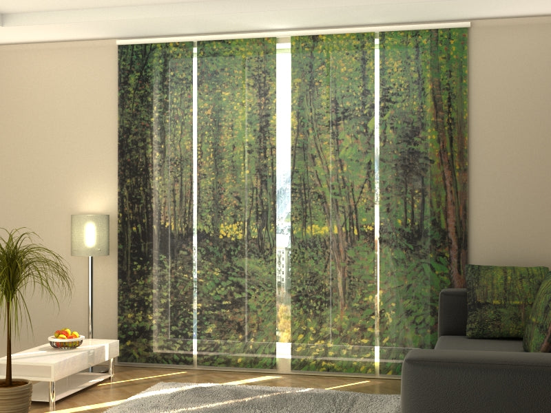 Set di 4 Tende a Pannello Alberi e Sottobosco Vincent Van Gogh acquistare Set di 4 Tende a Pannello Alberi e Sottobosco Vincent Van Gogh — Foto