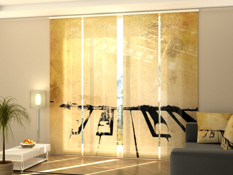 Set di 4 Tende a Pannello Pianoforte Vintage e Note Musicali acquistare Set di 4 Tende a Pannello Pianoforte Vintage e Note Musicali — Foto