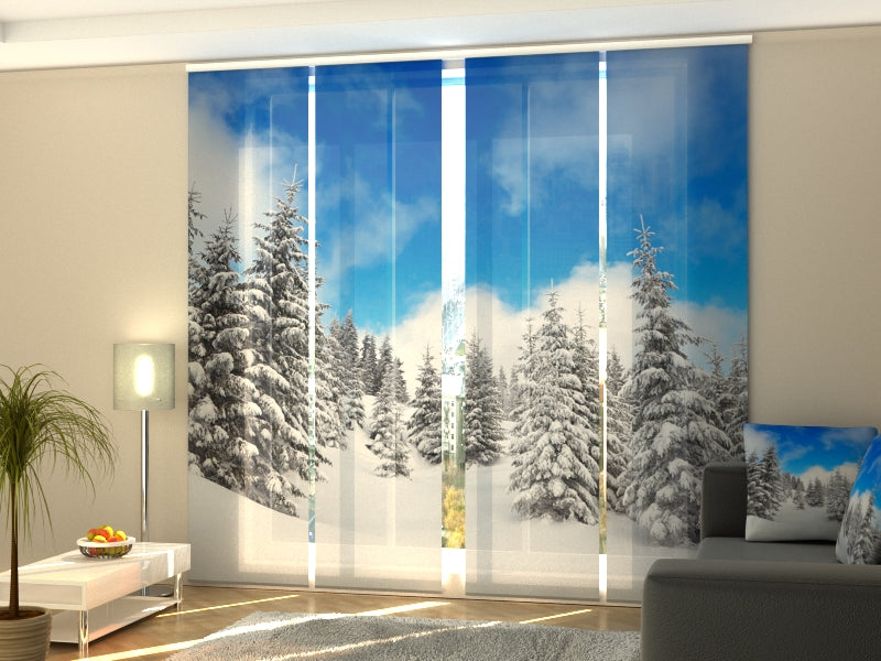 Set di 4 Tende a Pannello Inverno nella Foresta acquistare Set di 4 Tende a Pannello Inverno nella Foresta — Foto