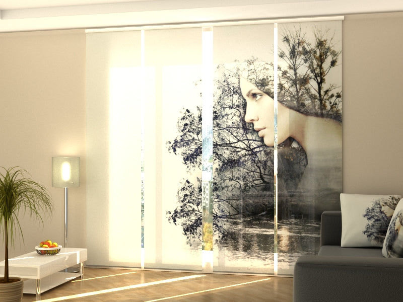 Set di 4 Tende a Pannello Donna-Natura acquistare Set di 4 Tende a Pannello Donna-Natura — Foto