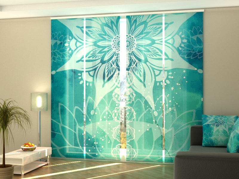 Set di 4 Tende a Pannello Simboli Yoga e Loto acquistare Set di 4 Tende a Pannello Simboli Yoga e Loto — Foto