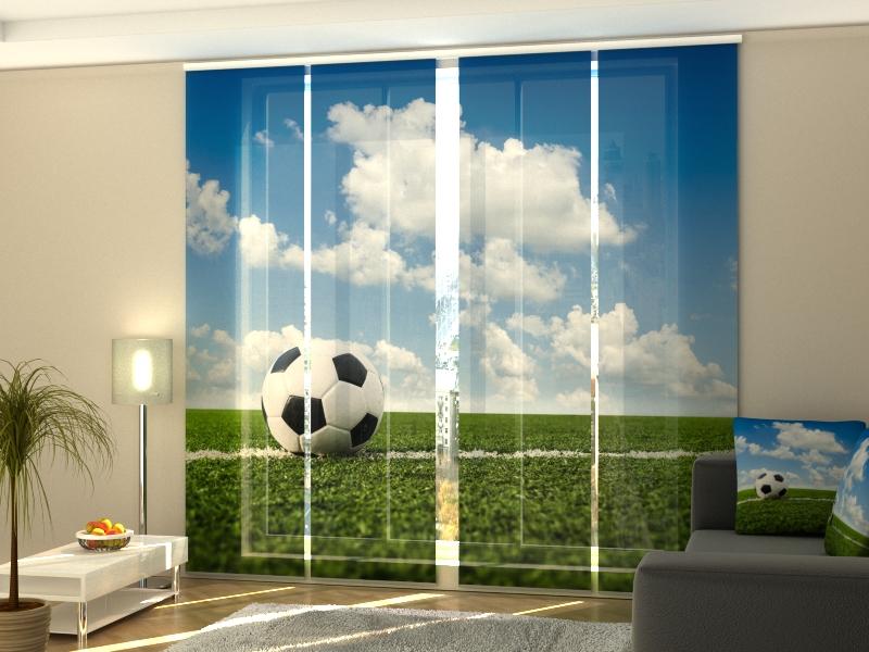 Set di 4 Tende a Pannello Pallone su Campo da Calcio acquistare Set di 4 Tende a Pannello Pallone su Campo da Calcio — Foto