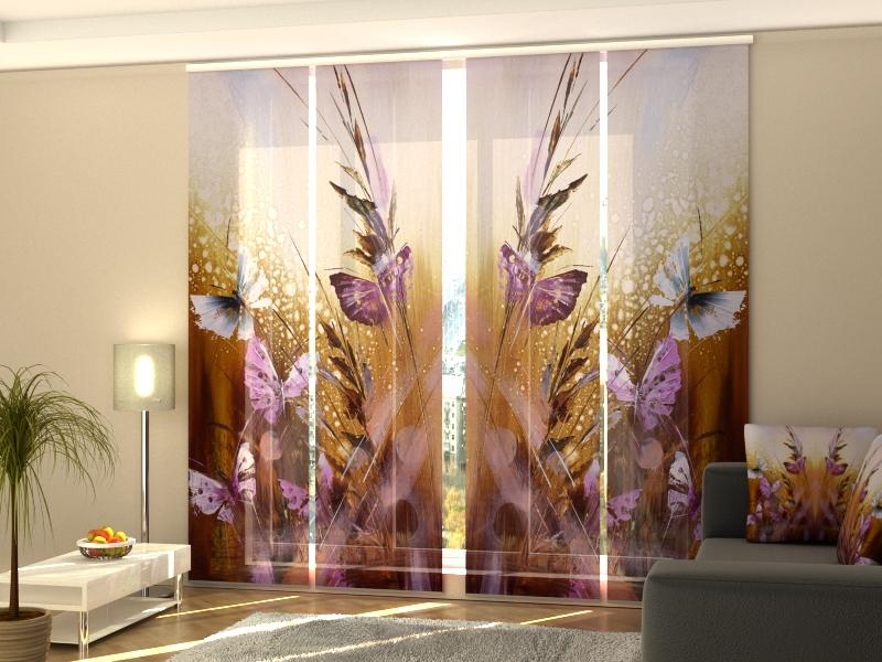 Set di 4 Tende a Pannello Farfalle e Fiori acquistare Set di 4 Tende a Pannello Farfalle e Fiori — Foto