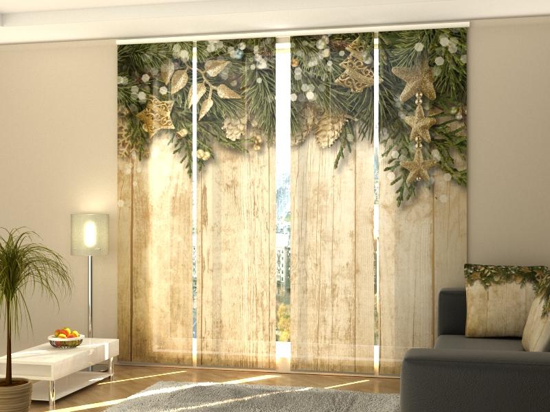 Set di 4 Tende a Pannello Rami di Abete Natalizi acquistare Set di 4 Tende a Pannello Rami di Abete Natalizi — Foto