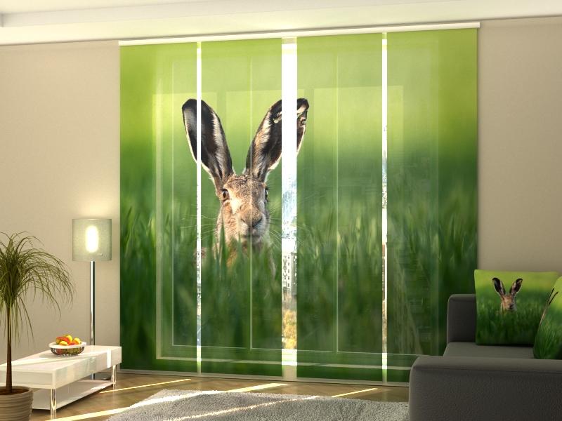 Set di 4 Tende a Pannello Coniglio Pasquale nel Prato Verde acquistare Set di 4 Tende a Pannello Coniglio Pasquale nel Prato Verde — Foto