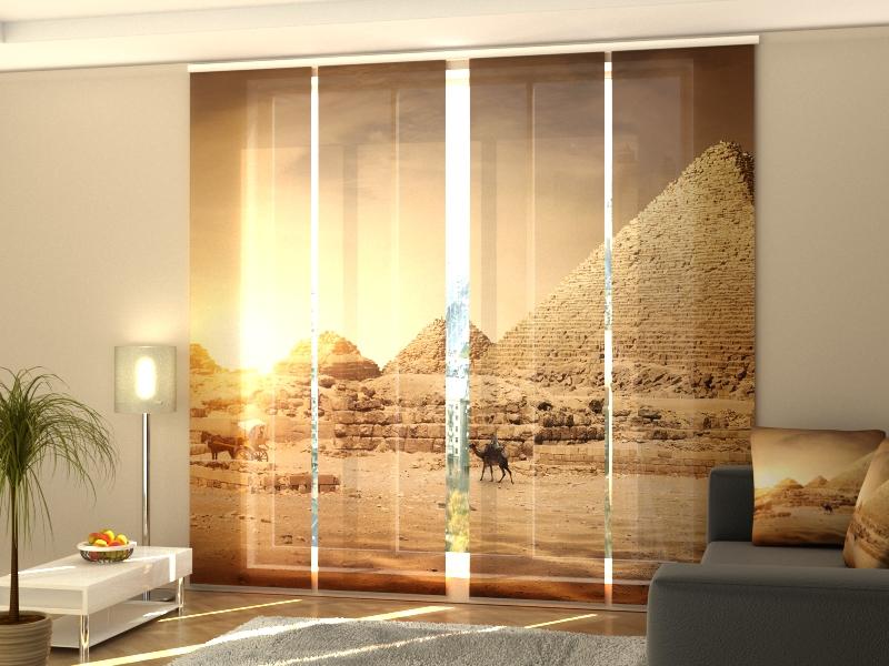 Set di 4 Tende a Pannello Piramidi Egizie acquistare Set di 4 Tende a Pannello Piramidi Egizie — Foto