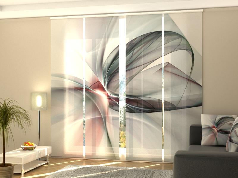 Set di 4 Tende a Pannello Astrazione Nera Elegante acquistare Set di 4 Tende a Pannello Astrazione Nera Elegante — Foto