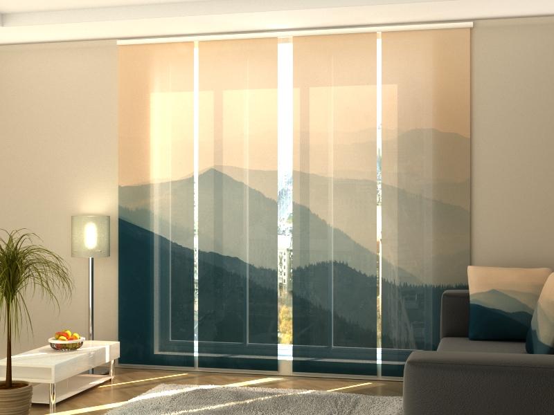 Set di 4 Tende a Pannello Nebbia nelle Montagne acquistare Set di 4 Tende a Pannello Nebbia nelle Montagne — Foto