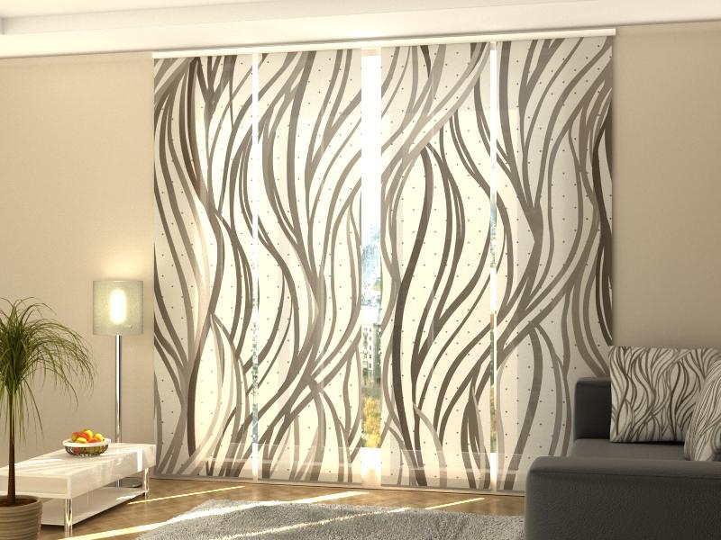 Set di 4 Tende a Pannello Onde Grigie Astratte acquistare Set di 4 Tende a Pannello Onde Grigie Astratte — Foto