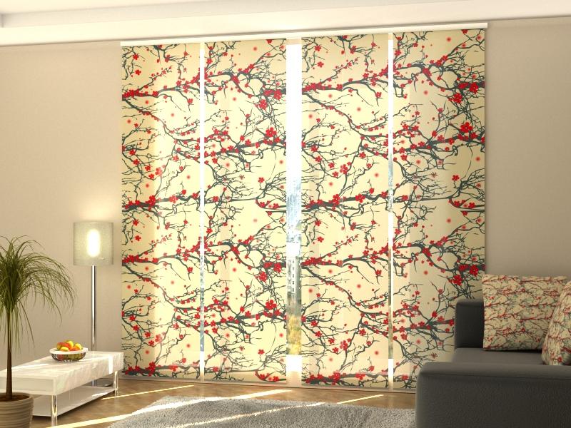 Set di 4 Tende a Pannello Ciliegio Giapponese in Fiore acquistare Set di 4 Tende a Pannello Ciliegio Giapponese in Fiore — Foto