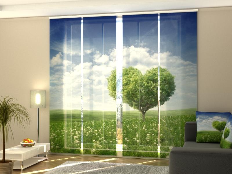 Set di 4 Tende a Pannello Albero dell'Amore 2 acquistare Set di 4 Tende a Pannello Albero dell'Amore 2 — Foto