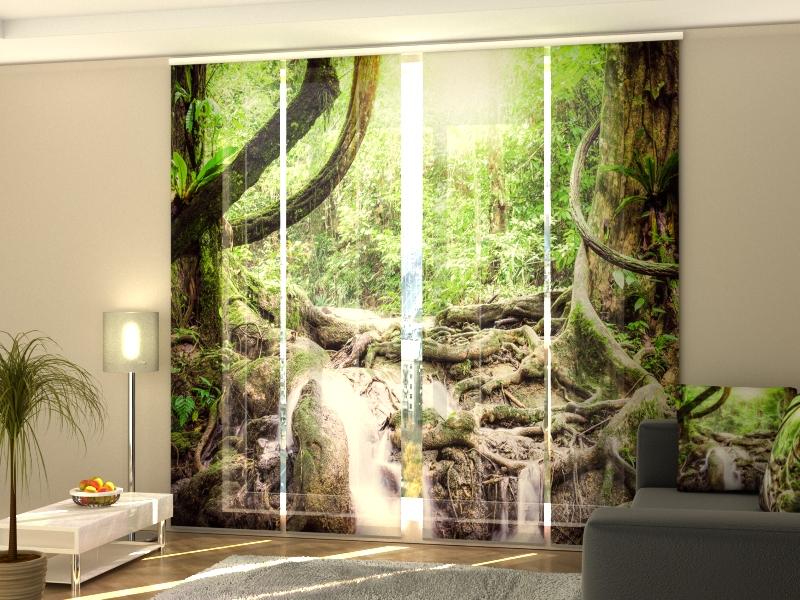 Set di 4 Tende a Pannello Cascate Manora nella Giungla Tropicale acquistare Set di 4 Tende a Pannello Cascate Manora nella Giungla Tropicale — Foto