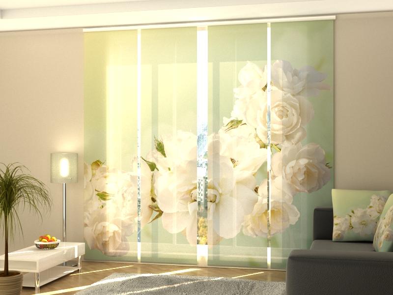 Set di 4 Tende a Pannello Rose Menta acquistare Set di 4 Tende a Pannello Rose Menta — Foto