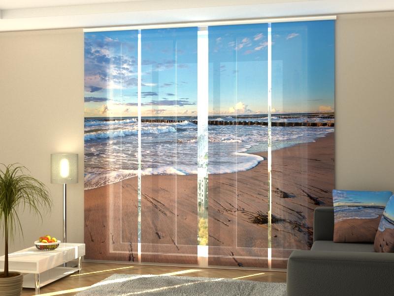 Set di 4 Tende a Pannello Mattinata sulla Spiaggia acquistare Set di 4 Tende a Pannello Mattinata sulla Spiaggia — Foto