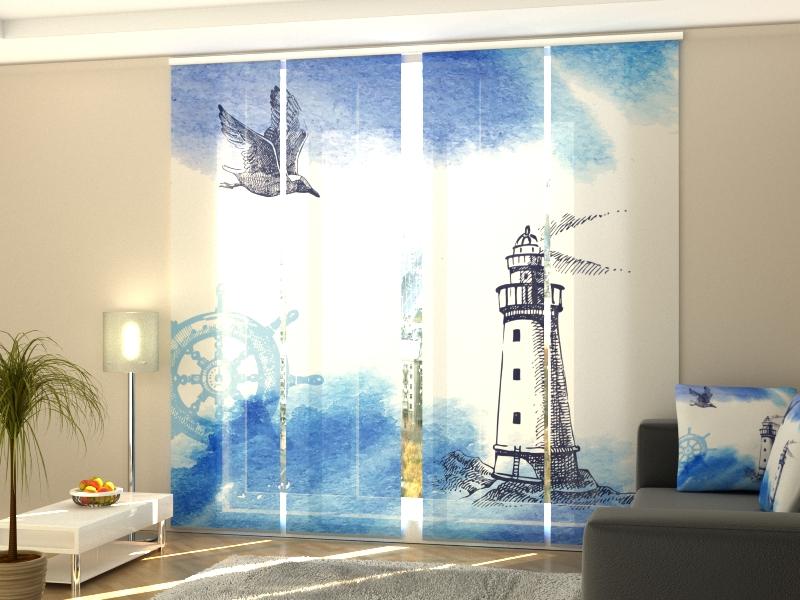 Set di 4 Tende a Pannello Illustrazione Nautica ad Acquerello acquistare Set di 4 Tende a Pannello Illustrazione Nautica ad Acquerello — Foto