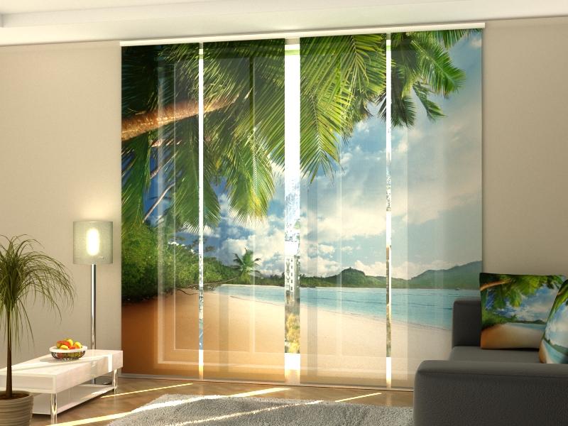 Set di 4 Tende a Pannello Palme e Montagne acquistare Set di 4 Tende a Pannello Palme e Montagne — Foto