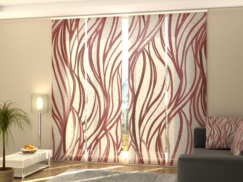 Set di 4 Tende a Pannello Onde Rosse Astratte acquistare Set di 4 Tende a Pannello Onde Rosse Astratte — Foto