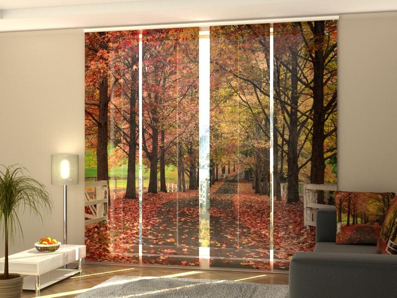 Set di 4 Tende a Pannello Autunno Rosso acquistare Set di 4 Tende a Pannello Autunno Rosso — Foto