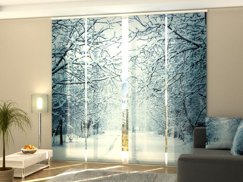 Set di 4 Tende a Pannello Serata Innevata acquistare Set di 4 Tende a Pannello Serata Innevata — Foto