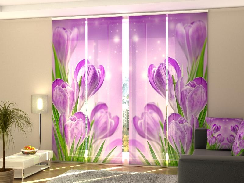 Set di 4 Tende a Pannello Crocus Primaverili acquistare Set di 4 Tende a Pannello Crocus Primaverili — Foto
