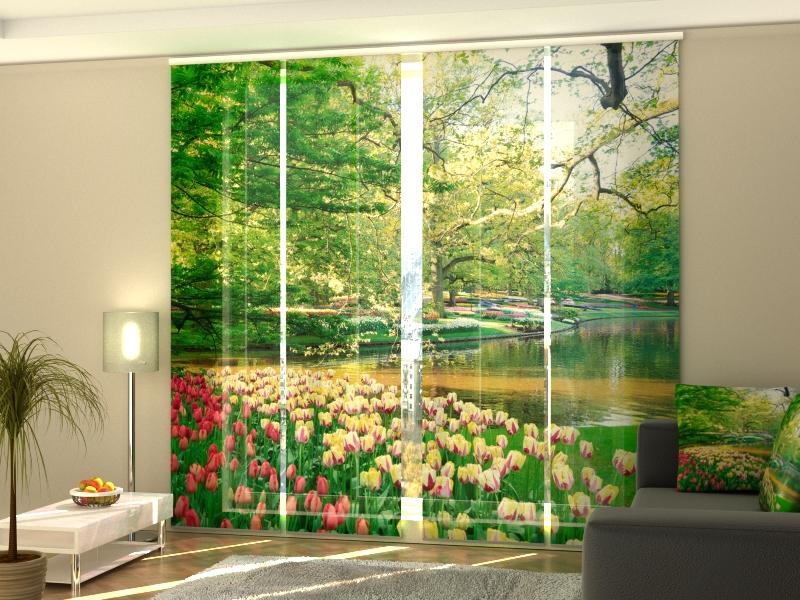 Set di 4 Tende a Pannello Parco di Primavera dei Paesi Bassi acquistare Set di 4 Tende a Pannello Parco di Primavera dei Paesi Bassi — Foto