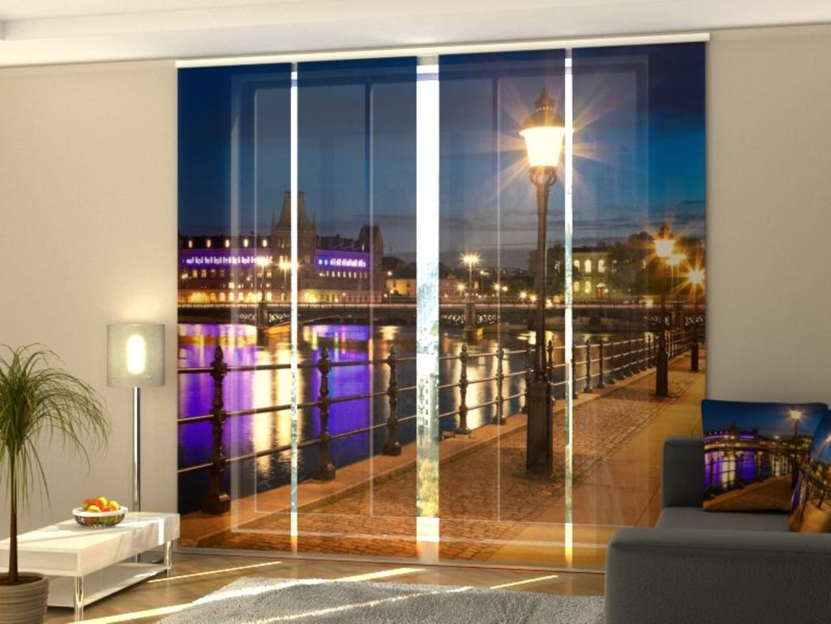 Set di 4 Tende a Pannello Lungomare di Stoccolma acquistare Set di 4 Tende a Pannello Lungomare di Stoccolma — Foto