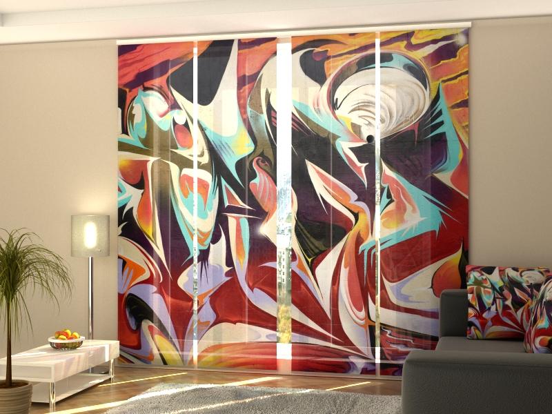 Set di 4 Tende a Pannello Graffiti di Strada acquistare Set di 4 Tende a Pannello Graffiti di Strada — Foto