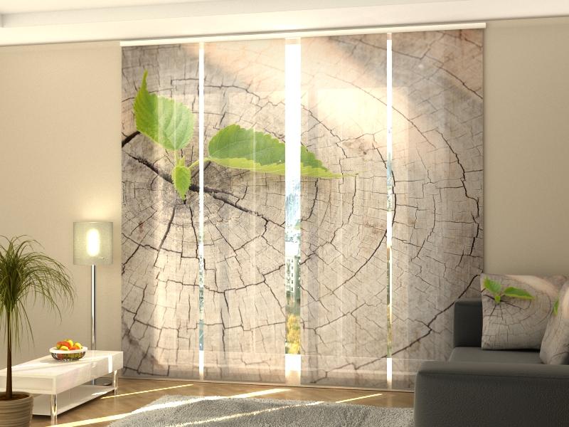 Set di 4 Tende a Pannello Tronco d'Albero e Germoglio acquistare Set di 4 Tende a Pannello Tronco d'Albero e Germoglio — Foto