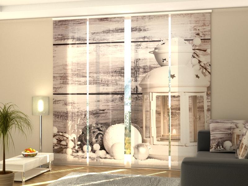 Set di 4 Tende a Pannello Lanterna Natalizia Bianca acquistare Set di 4 Tende a Pannello Lanterna Natalizia Bianca — Foto