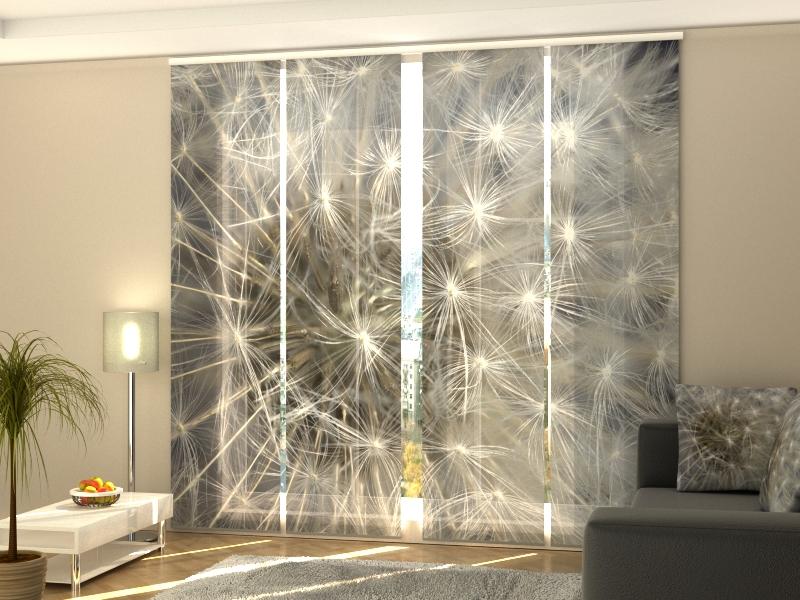 Set di 4 Tende a Pannello Soffice Dente di Leone Bianco acquistare Set di 4 Tende a Pannello Soffice Dente di Leone Bianco — Foto