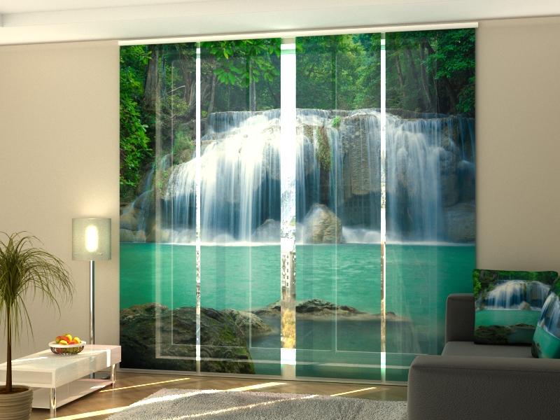 Set di 4 Tende a Pannello Cascata Bianca acquistare Set di 4 Tende a Pannello Cascata Bianca — Foto