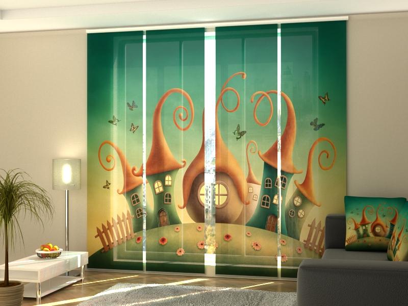 Set di 4 Tende a Pannello Città Magica acquistare Set di 4 Tende a Pannello Città Magica — Foto