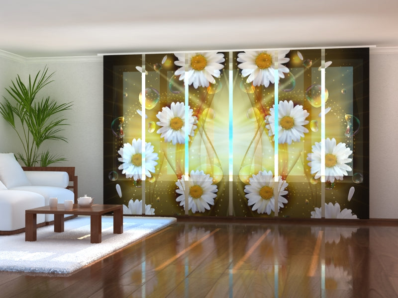 Set di 6 Tende a Pannello Fiori di Camomilla Astratti acquistare Set di 6 Tende a Pannello Fiori di Camomilla Astratti — Foto