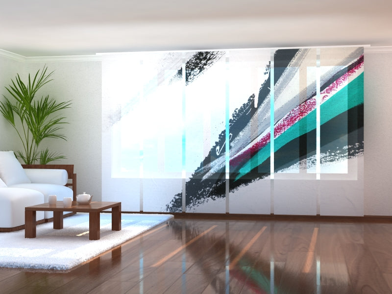 Set di 6 Tende a Pannello Fantasia Astratta su Tela acquistare Set di 6 Tende a Pannello Fantasia Astratta su Tela — Foto