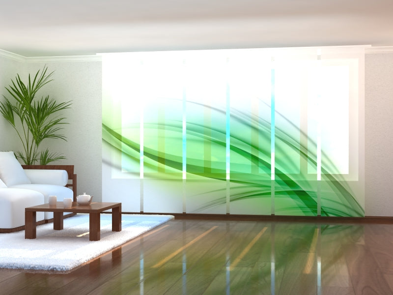 Set di 6 Tende a Pannello Foglia Verde Astratta acquistare Set di 6 Tende a Pannello Foglia Verde Astratta — Foto