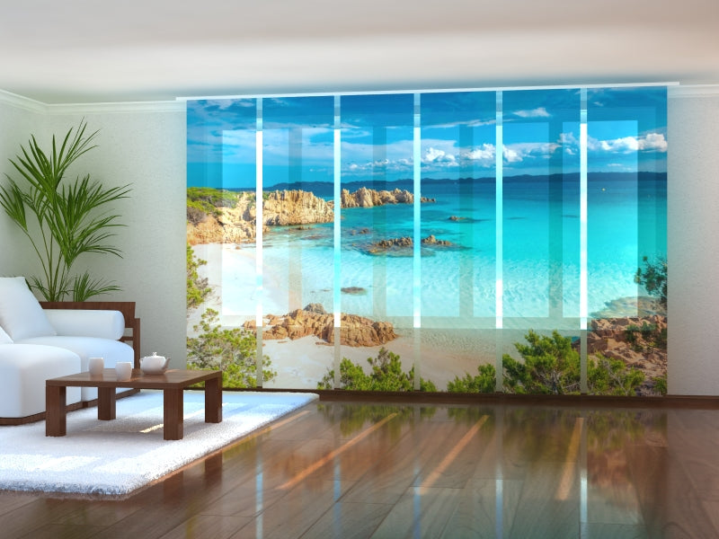 Set di 6 Tende a Pannello Spiaggia in Sardegna Incantevole acquistare Set di 6 Tende a Pannello Spiaggia in Sardegna Incantevole — Foto