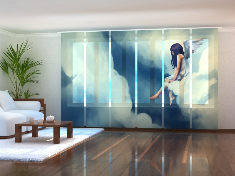 Set di 6 Tende a Pannello Angelo sulle Nuvole acquistare Set di 6 Tende a Pannello Angelo sulle Nuvole — Foto