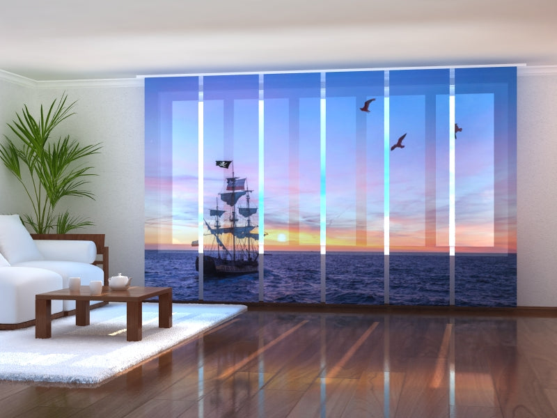 Set di 6 Tende a Pannello Nave Pirata Antica acquistare Set di 6 Tende a Pannello Nave Pirata Antica — Foto