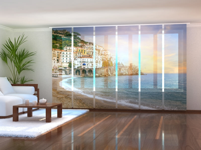 Set di 6 Tende a Pannello Bellissima Costiera Amalfitana acquistare Set di 6 Tende a Pannello Bellissima Costiera Amalfitana — Foto