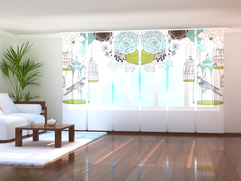 Set di 6 Tende a Pannello Uccelli dal Paradiso acquistare Set di 6 Tende a Pannello Uccelli dal Paradiso — Foto