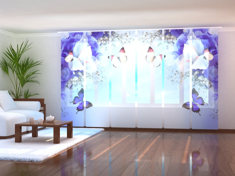 Set di 6 Tende a Pannello Iris Blu acquistare Set di 6 Tende a Pannello Iris Blu — Foto