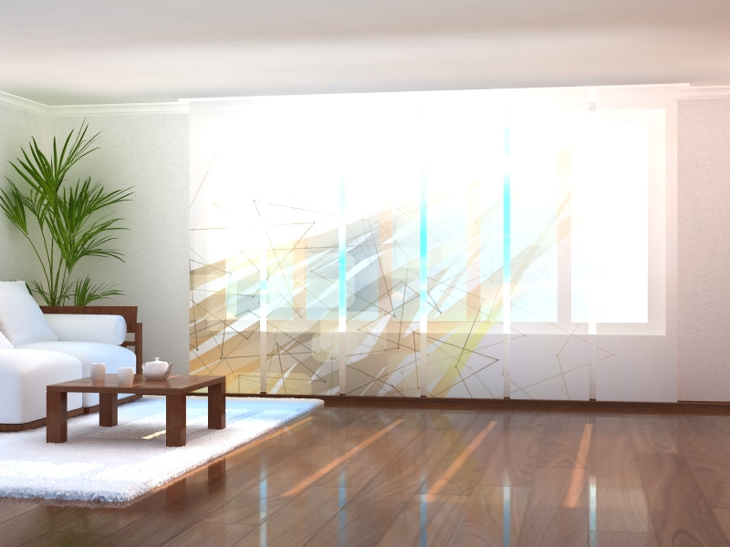 Set di 6 Tende a Pannello Astrazione Geometrica Marrone acquistare Set di 6 Tende a Pannello Astrazione Geometrica Marrone — Foto