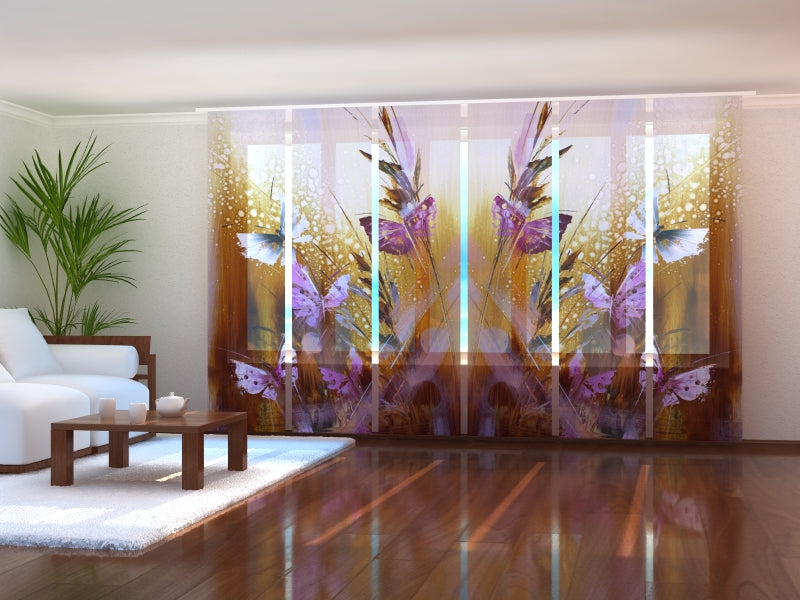 Set di 6 Tende a Pannello Farfalle e Fiori acquistare Set di 6 Tende a Pannello Farfalle e Fiori — Foto