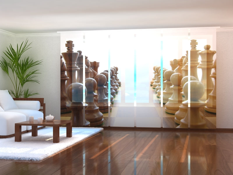 Set di 6 Tende a Pannello Forze di Scacchi acquistare Set di 6 Tende a Pannello Forze di Scacchi — Foto