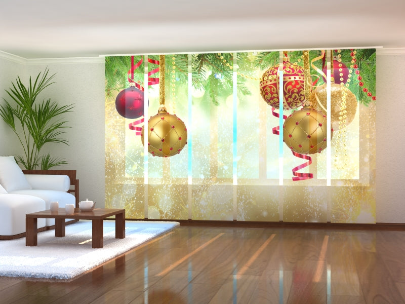 Set di 6 Tende a Pannello Bagliore Dorato di Natale acquistare Set di 6 Tende a Pannello Bagliore Dorato di Natale — Foto