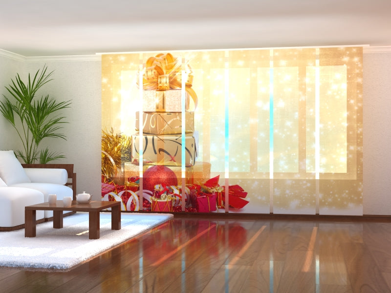 Set di 6 Tende a Pannello Regali di Natale 2 acquistare Set di 6 Tende a Pannello Regali di Natale 2 — Foto